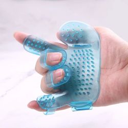 Силіконова щітка на руку 1211 см  Блакитна