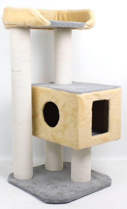 Киць-киць  дряпка Бежево-сіра 