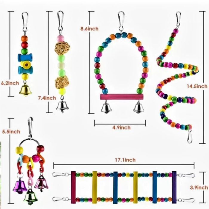 Набір іграшок для птахів 6 елементів 