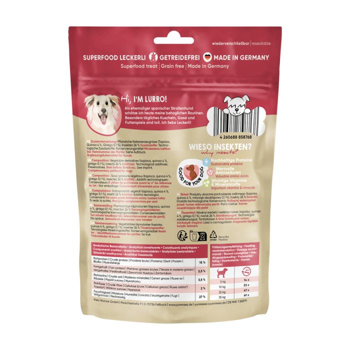 Гіпоалергенні ласощі для собак з комахами Yummeez Green Life для будь-якого віку 175 г