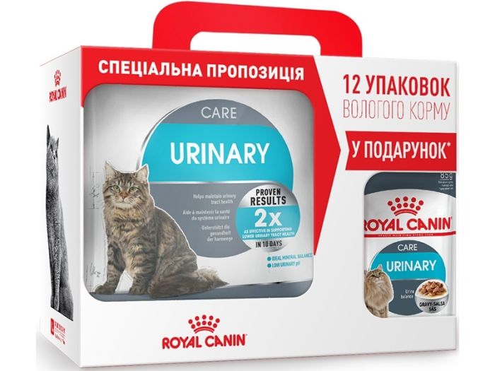АКЦІЯ Royal Canin Urinary Care - сухий корм для підтримки здоровя сечовидільної системи у кішок 2 кг + 12 паучів 