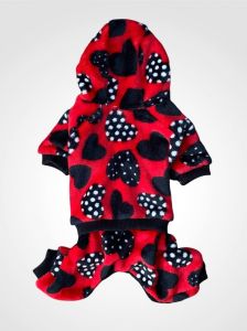 Альба комбінезон для собак Dog Love Чорне Серце махровий M