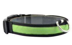 Нашийник USB нейлон Білий S 2,5 см. 34-41 см. Салатовий