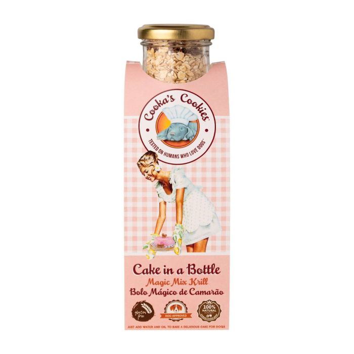 Натуральна суміш для приготування святкового торту для собак Cooka's Cookies Cake In Bottle з Креветкою 320 г