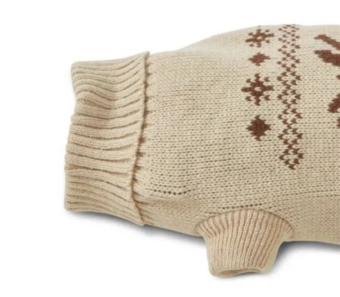 В'язаний светр для собаки Wolters Moose з візерунком Лось 20 см Бежевий