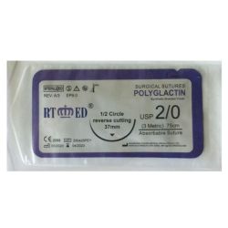 ПГЛА-шовна нитка з ріжучою голкою USP 20 (EP 3) 37мм 1  2круга, 75см 