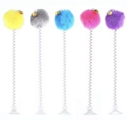 Помпон на Присоске с бубенчиком цветной 22 см. 