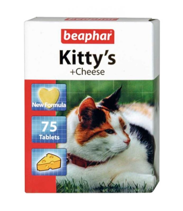 Kittys + Cheese-ласощі для кішок, зі смаком сиру 75 таблеток
