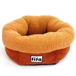 Лежак Норд меблева тканина, овчина помаранчевий 66х57х22 см