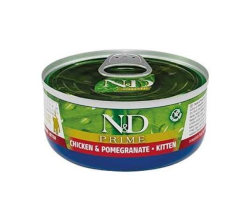 Вологий корм Farmina ND Grain Free Prime Chicken Kitten для кошенят, з куркою та гранатом, 70 г   Фарміна кет волог ND Grain Free Prime Chicken Kitten з кургранат 70г 02901