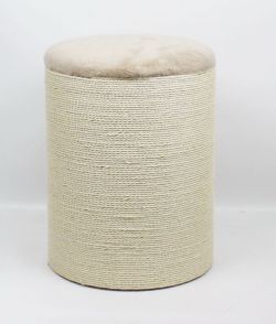 Когтеточка Троя пуфик сизаль Хутро