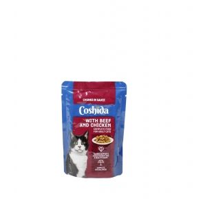 Павуч Coshida в соусі з яловичиною та куркою, 100 г 