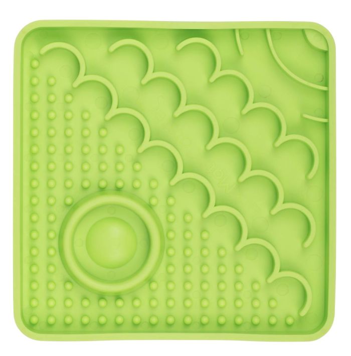 Лизальний килимок антистрес для кішок LickiMatster Green