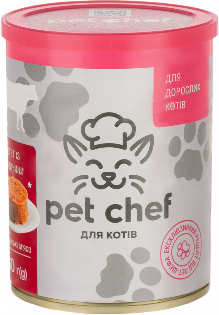 Pet chef консерви для кішок яловичина 200г