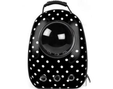 Рюкзак ілюмінатор пластик 32х42х29см Горох Чорний