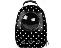 Рюкзак ілюмінатор пластик 32х42х29см Горох Чорний