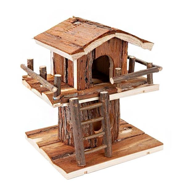 Деревяний будинок для гризунів, 18х16х21,5 см 