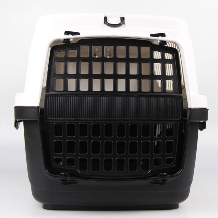 Переноска для тварин 2 Пластикова чорно-біла 56х37х41 см 
