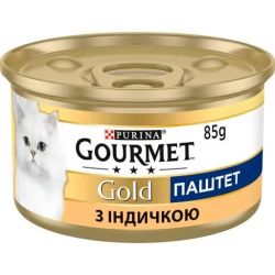 АКЦІЯ Gourmet Gold паштет вологий корм з індичкою для котів 85 гр 
