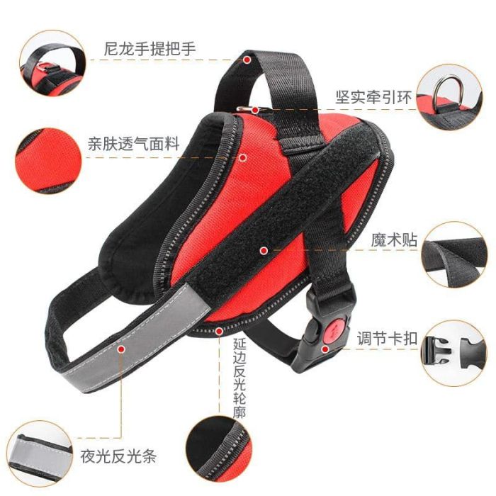 Шлея К9 для собак L 65-75 см без липучок і наклейок Чорна