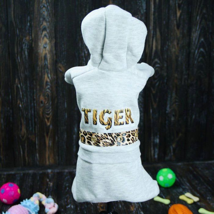 Тигр комбінезон для собак дівчаток трикотаж на флісі S