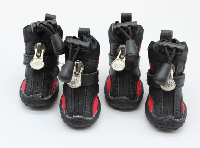 Взуття для собак плащівка трикотаж червона 1096 2 (4,83,7 см)