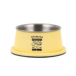 Миска Deluxe SPANIEL метал в пластику жовта, 300 млd14 см 