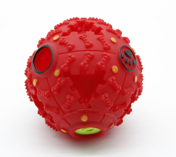 Мяч жорсткий з оригінальним звуком, для ласощів, 12 см Чорний