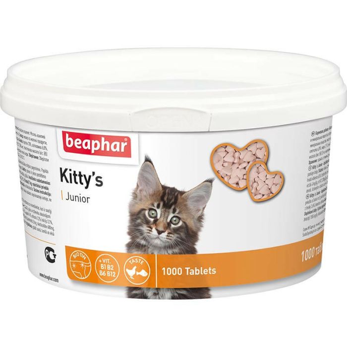 Kittys Junior-ласощі з вітамінами для кошенят 1000 таблеток