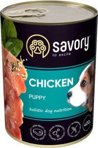 Savory Вологий корм для цуценят усіх порід з куркою 400 г