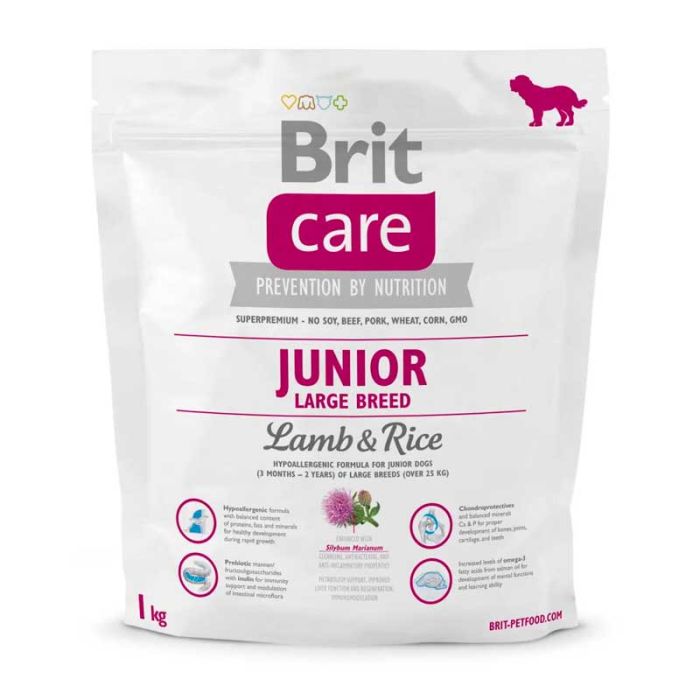 Brit Care L Junior з ягням і рисом для цуценят великих порід 1 кг