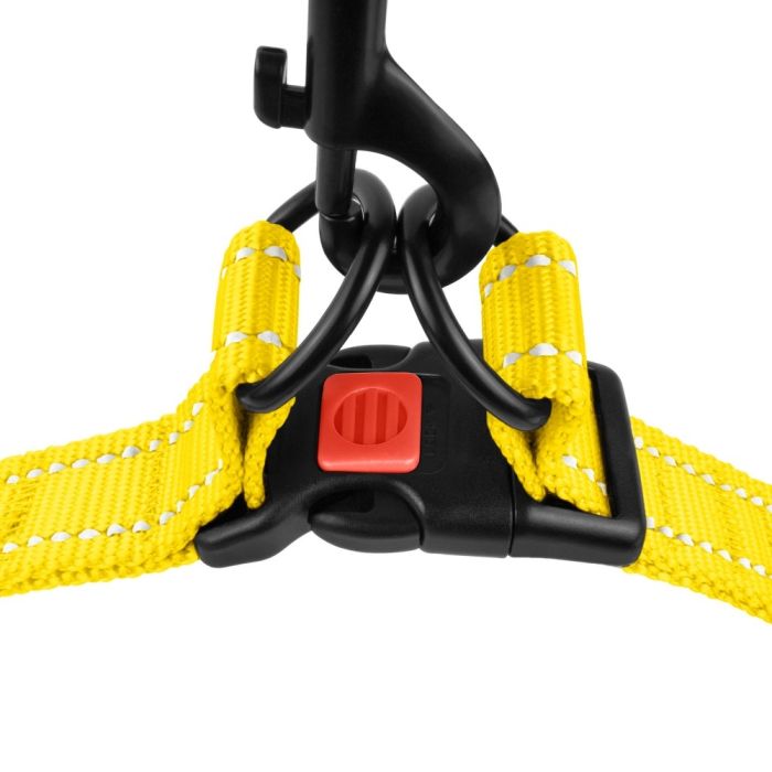 Шлея для собак BronzeDog жовта пластиковий фастекс 1228 70Т 20мм (45-56см)