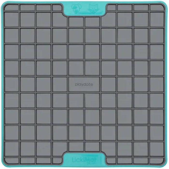 Лизальний килимок антистрес для собак LickiMat Playdate Tuff Turquoise, тверда основа