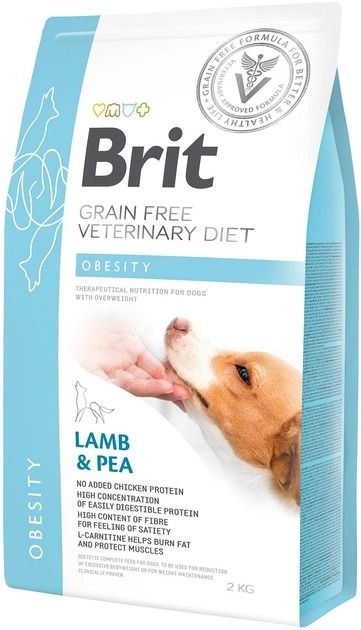 Brit GF VetDiets Dog Obesity Беззерновий сухий корм для собак з надмірною вагою з ягнятиною, індичкою та горохом, 2 кг 