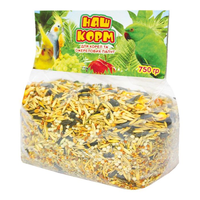 Наш КОРМ для корелл і намистових папуг 750г, Лорі 