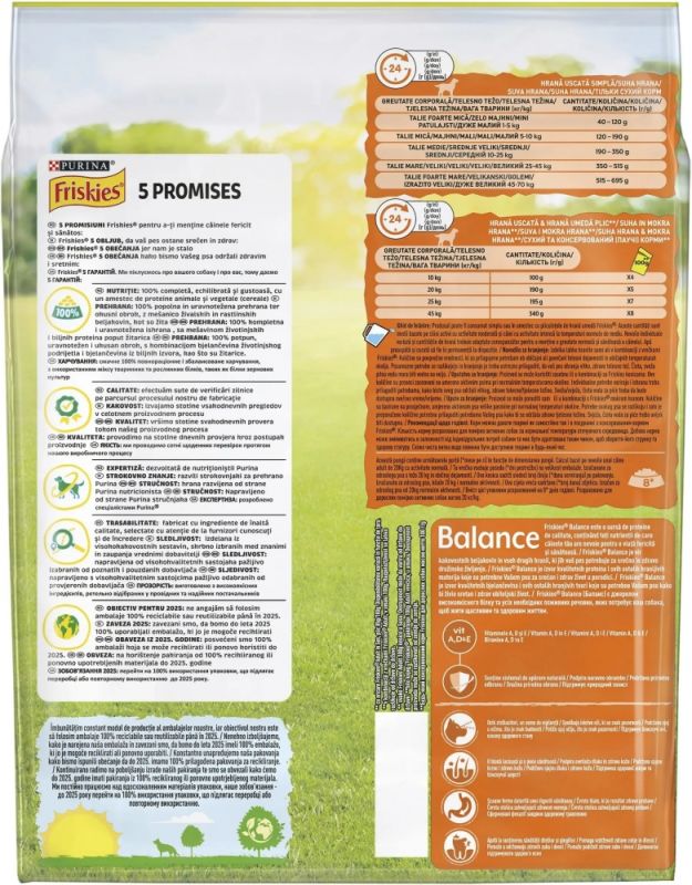 Friskies Balance з куркою, яловичиною та овочами сухий корм для собак 2,4 кг 