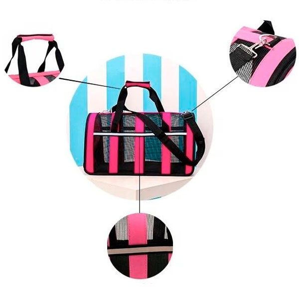 Сумка-переноска для тварин рожева 35  22 см