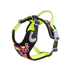 Шлейка пом'якшена для собак Hurtta Weekend Warrior Neon Harness II ECO Лакрична 65-80