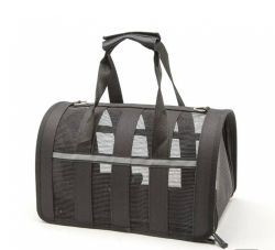 Сумка-переноска для тварин з сіткою 40х25х22 см M Чорна