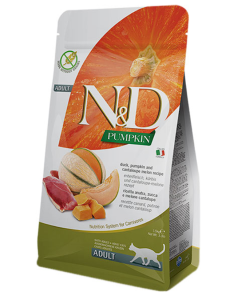 Сухий корм Farmina ND Pumpkin Cat Duck  Cantaloupe Adult для дорослих котів, з качкою та динею, ПРОБНИК 50 г   Фарміна кет сух пробник ND PUMPKIN CAT DUCK  CANTALOUPE ADULT 50 gr 35301