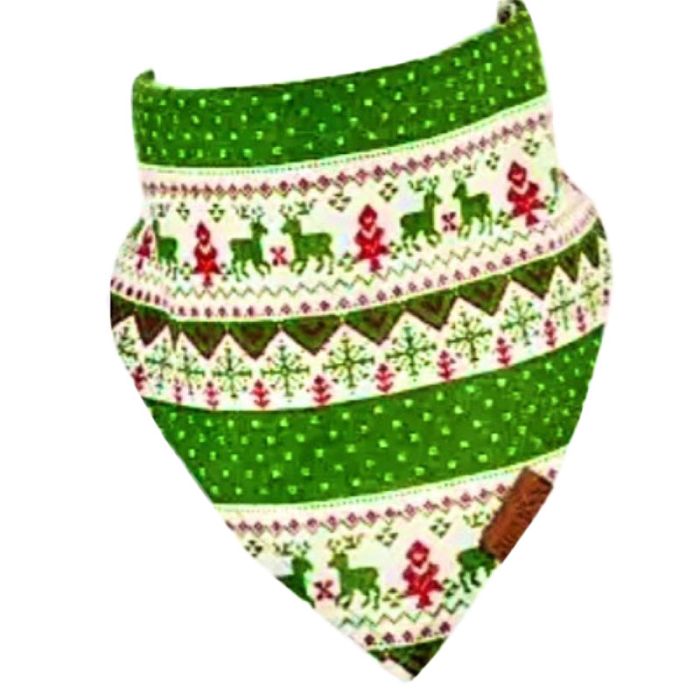 Бандана з малюнком сніжинка Зелена S