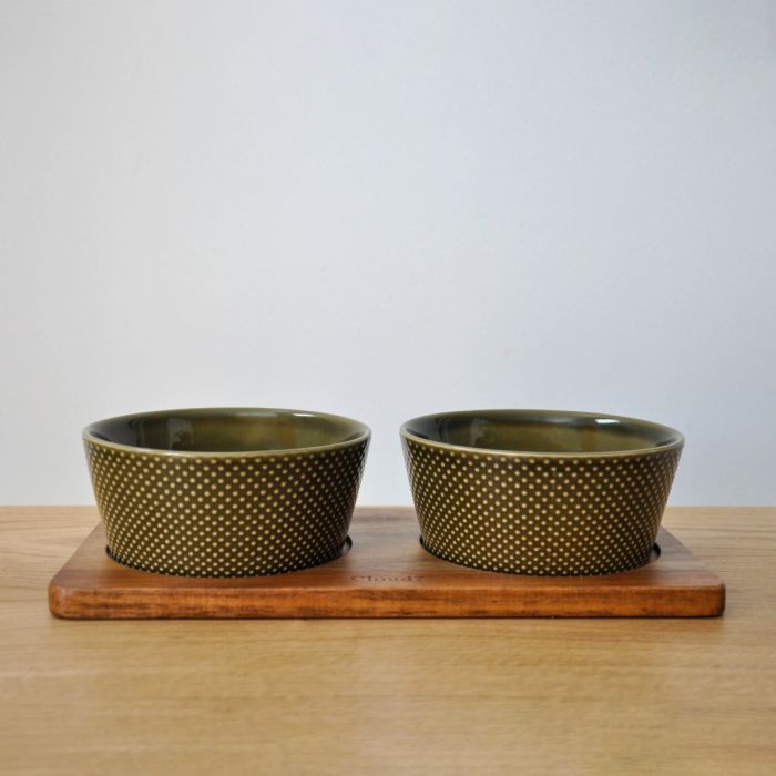 Підставка під миски для собак Cloud7 Wooden Station Alain Коричневий M (40,5х20,5 см)