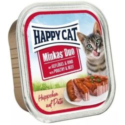 Happy Cat Minkas Duo Вологий корм для котів - паштет із мясом птиці та яловичини 100г 