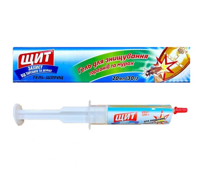 Щит гель-шприц для знищення тарганів та мурах 20 мл 