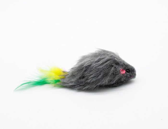 Миша з пірям сіра 7 см. 