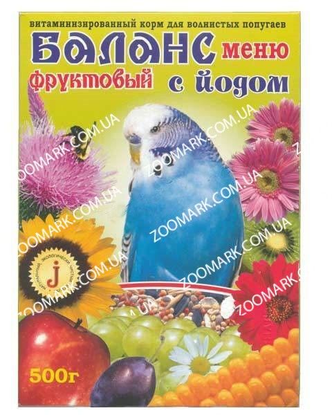Корм для папуг для папуг Баланс - меню фруктовий з йодом 500 гр ВІМ