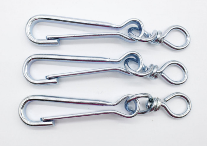 Карабін з вертушкою та кільцем. Карабін 3 см, кільце 1 см, набір 5 шт