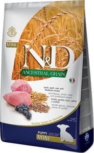 Farmina ND Low Grain Dog Puppy Mini Lamb  Blueberry Низькозерновий сухий корм для цуценят дрібних порід ягня та чорниця. 2,5кг. 