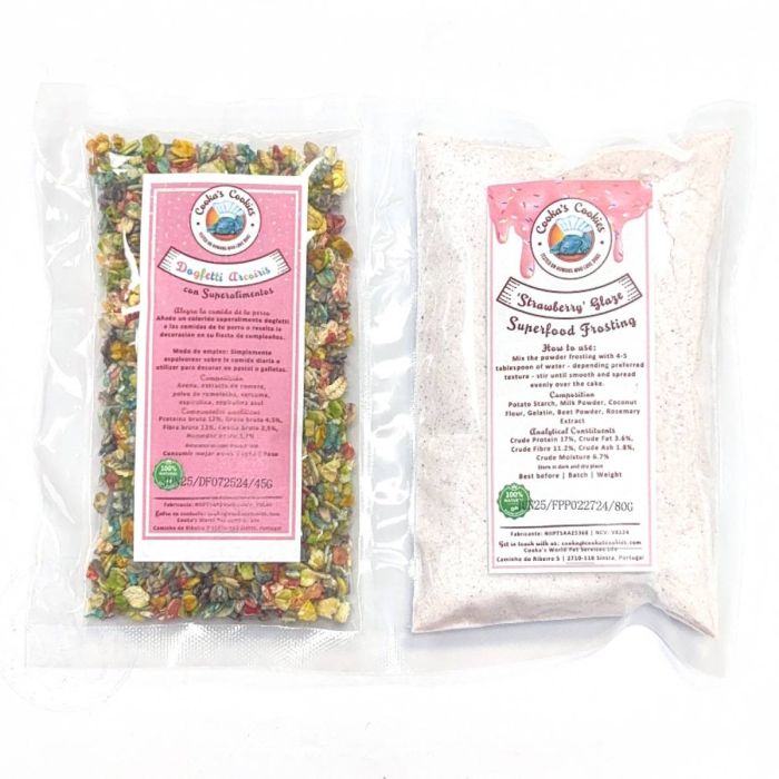 Набір для прикрашання торта для собак Cooka's Cookies Глазур 45 г і Веганська посипка 80 г