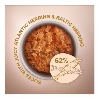 Клуб 4 лапи вологий корм Селекшн шматочки з оселедцем і салакою в желе 85г 